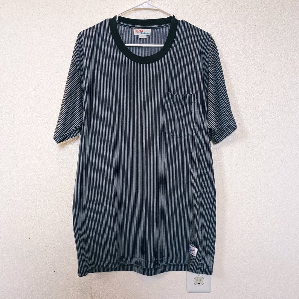 Vintage Blue Striped Pocket Tee